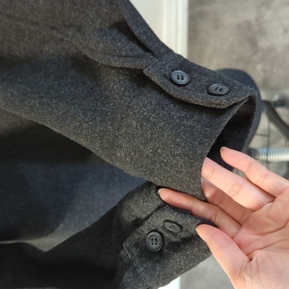 H&M Collar Button Down Fleece Shacket Jacket Gray XS hipster casual fall hiking - Picture 5 of 9